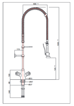 PREMIUM 20921013 3E.2103.4L.11 781187 (25) Geschirrwaschbrause mit Low-Flow Brausekopf Wasser- u. Energiesparbrause